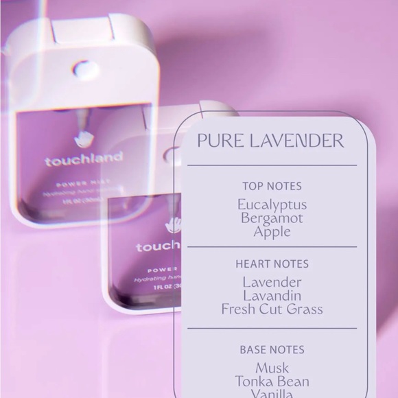 2 Touchland Power Mist Lavender 1fl oz with 1 case - Picture 3 of 6